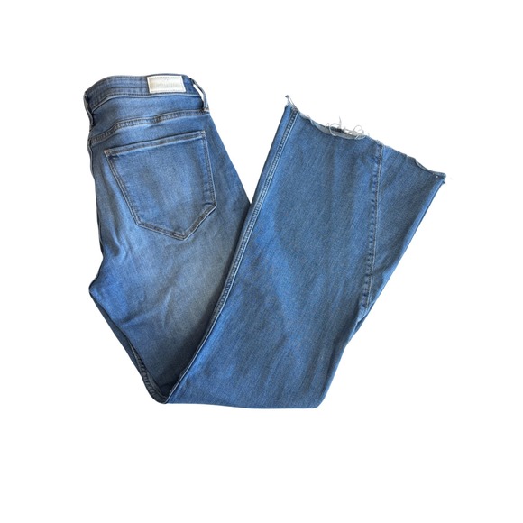 Hollister Denim - Hollister High-Rise Flare Jeans Patchwork Raw Hem Vintage Soft Stretch 15R 32x31